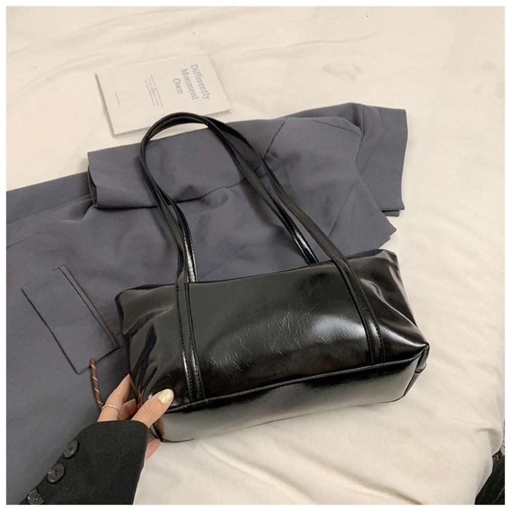 

with Pendant Pu Dumpling Bag Solid Color Vintage Shoulder Bag All-match Boston Pillow Bag Women чёрный