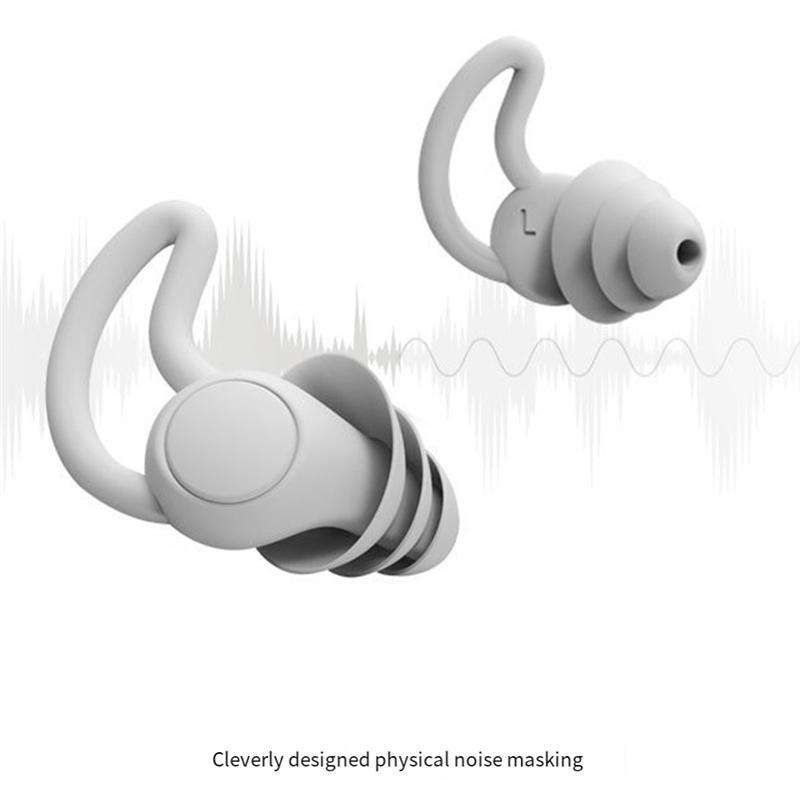SHGO-2 Pairs Reusable Silicone Ear Protection Ear Protection Earplugs For Travel, Work, Sleeping And Concerts