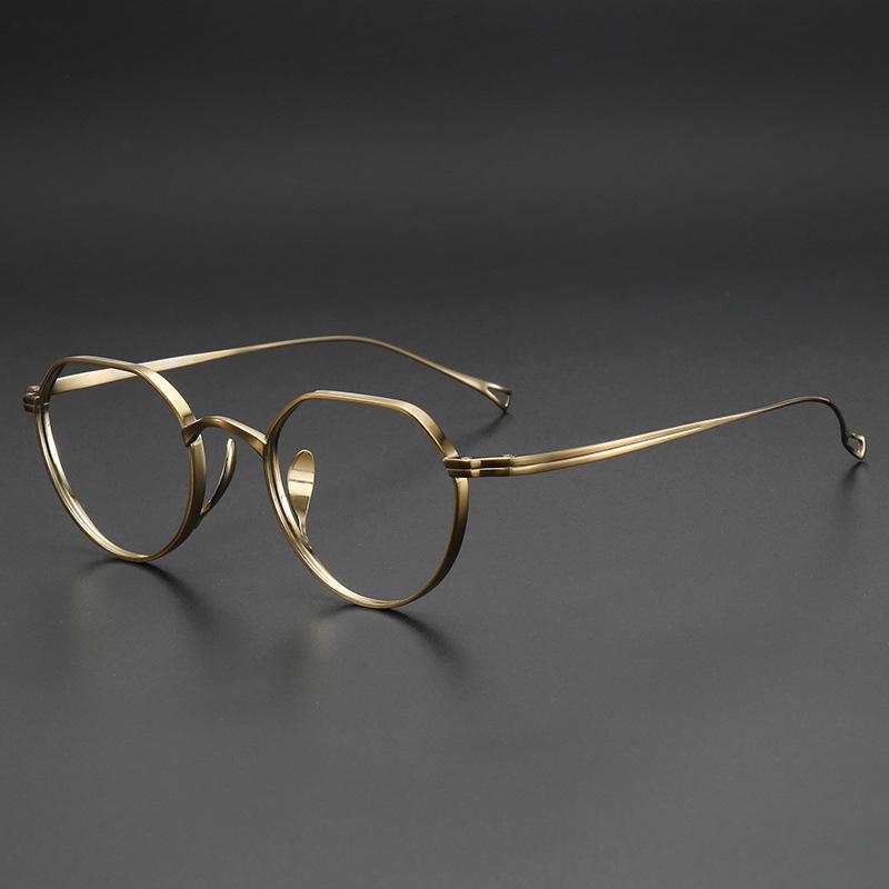 Ten Thousand Year Turtle Titanium Retro Glasses - Ultra-Light, Myopia-Compatible, Unisex бронзовый