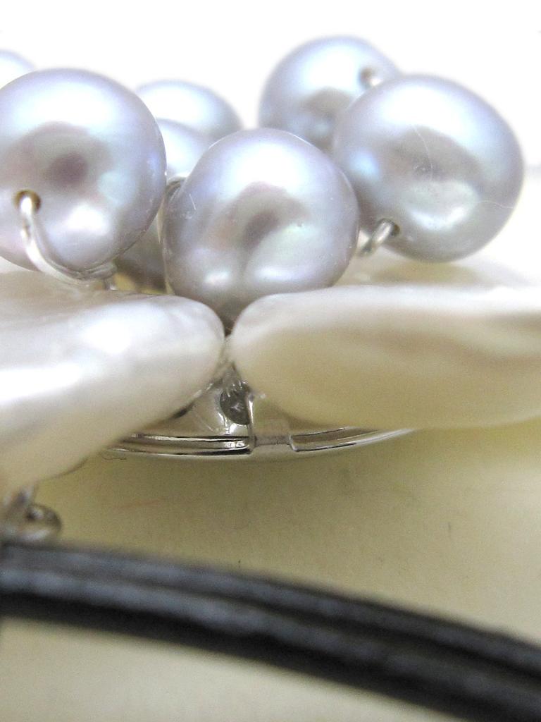 Freshwater Pearl White Flower Natural Power A597 [Cherry] Choker, Stone, Stone,