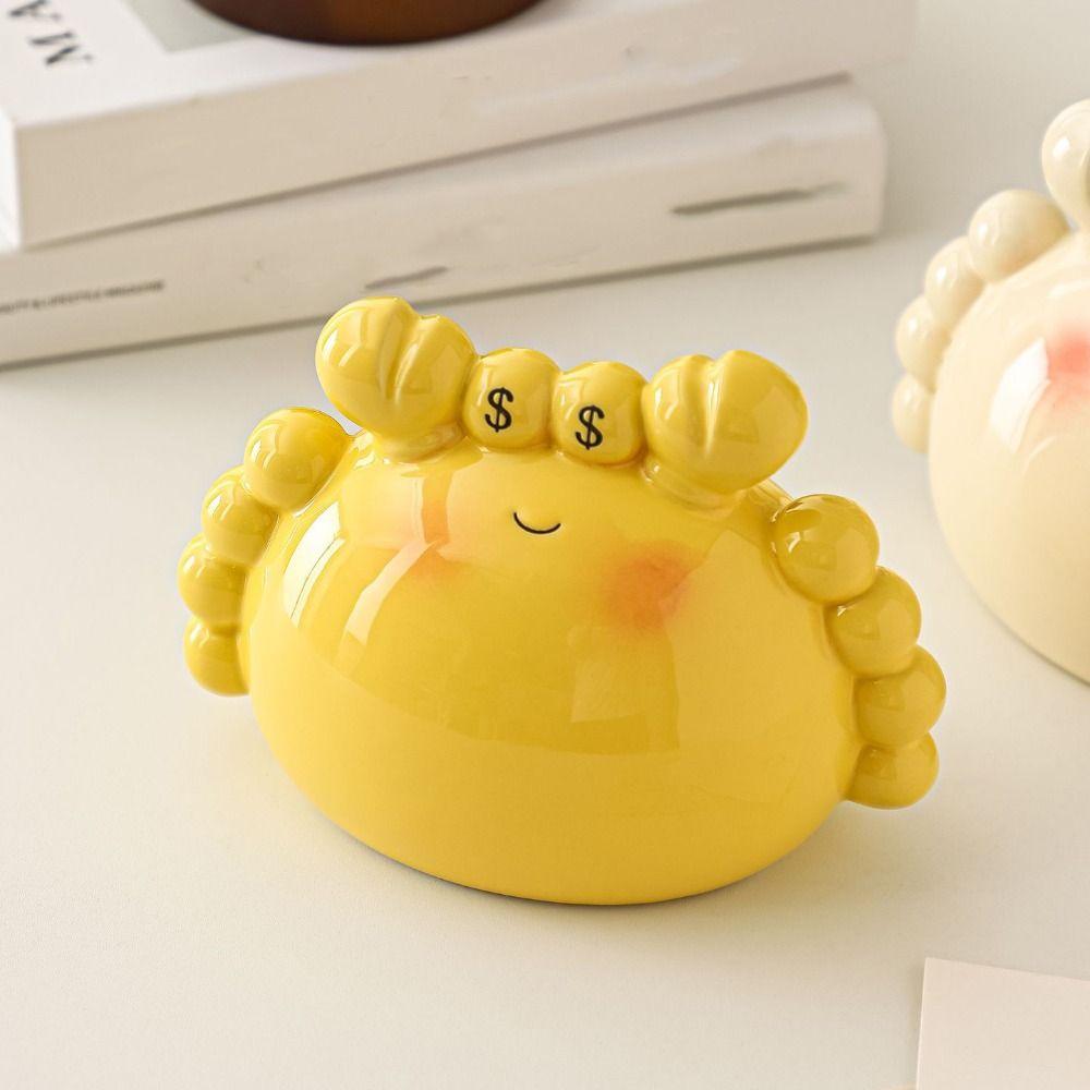 Tierfiguren Keramik Cartoon Krabbe Spardose Kawaii Lustig Spardose Niedlicher Stil Großes Fassungsvermögen Spardosen Heimdekoration