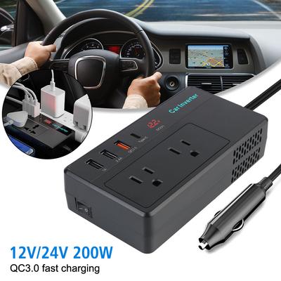 Car Power Inverter Car Transformer Convert for Vehicles Cigarette Lighter Power Adapter DC 12V 24V To AC 220V Charging Converter