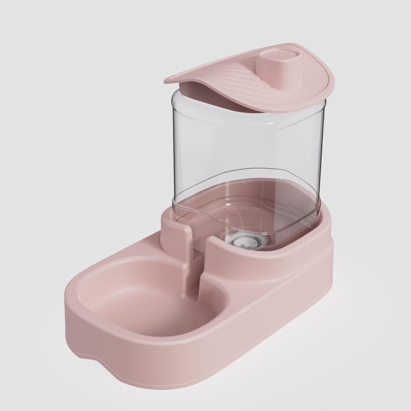 

Small House Split-type Feeding and Water Dispenser, Dog Bowl, Automatic Food and Water Refilling Bowl for Dogs and Pets, Cat Feeding Bowl 2.2L розовый