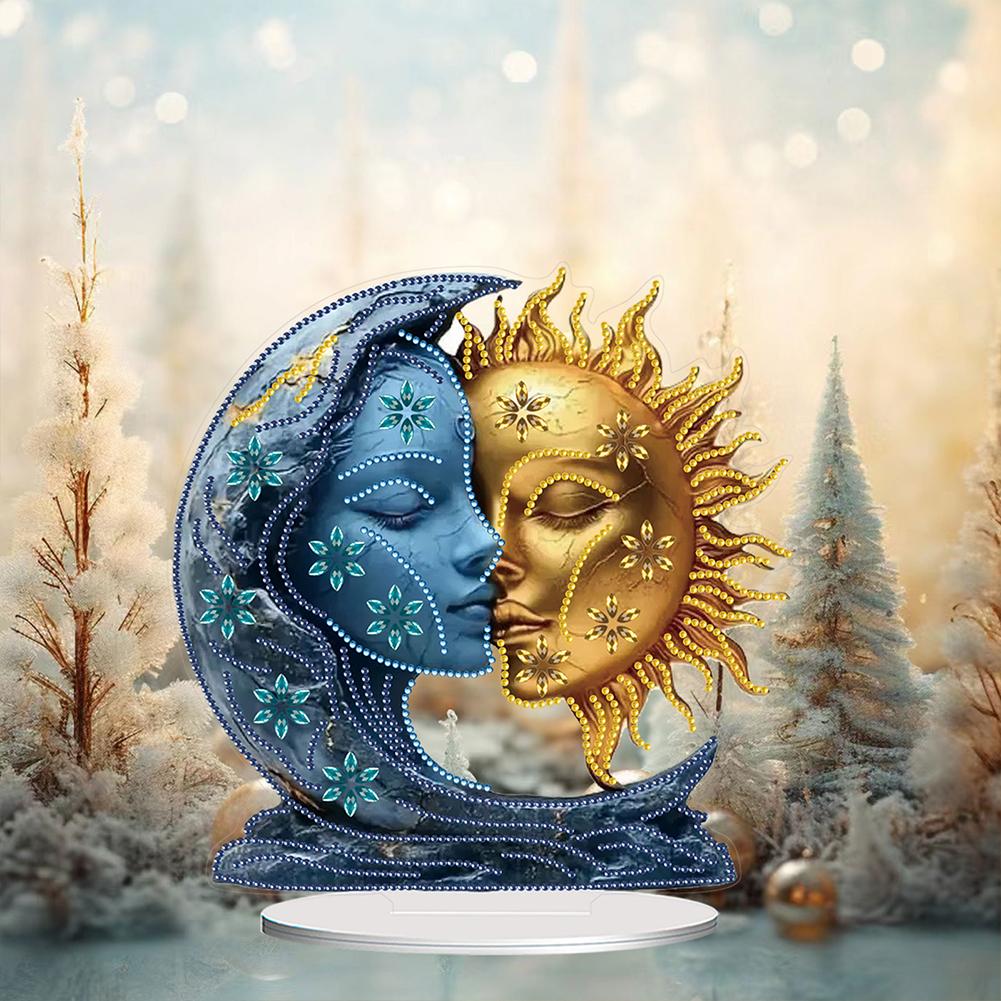 Acrylic Special Shaped Beautiful Pattern Diamond Painting Desktop Ornaments Kit 5D DIY Diamond Art Tabletop Decorations for Home