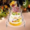 Cake Stand Transparent Round Shape Acrylic Birthday Cupcake Dessert Stand Holder Cake Makaron Display Rack Party Supplies