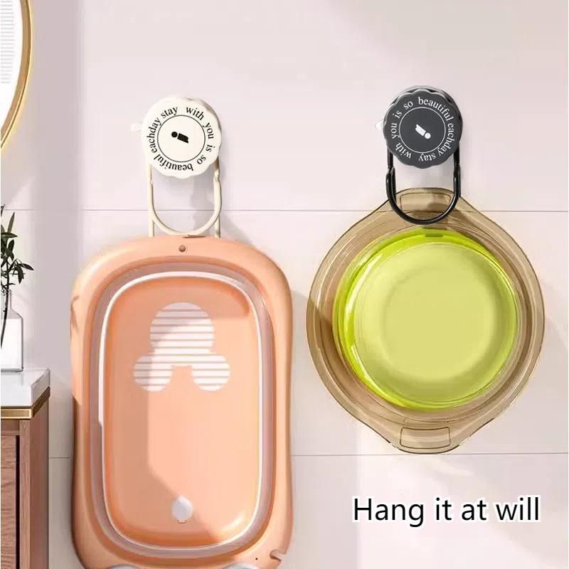Rotating Suction Cup Basin Hook, No Punching Basin Storage Rack, Wall Mounted Basin Artifact, Bathroom, Strong Load-bearing Capa