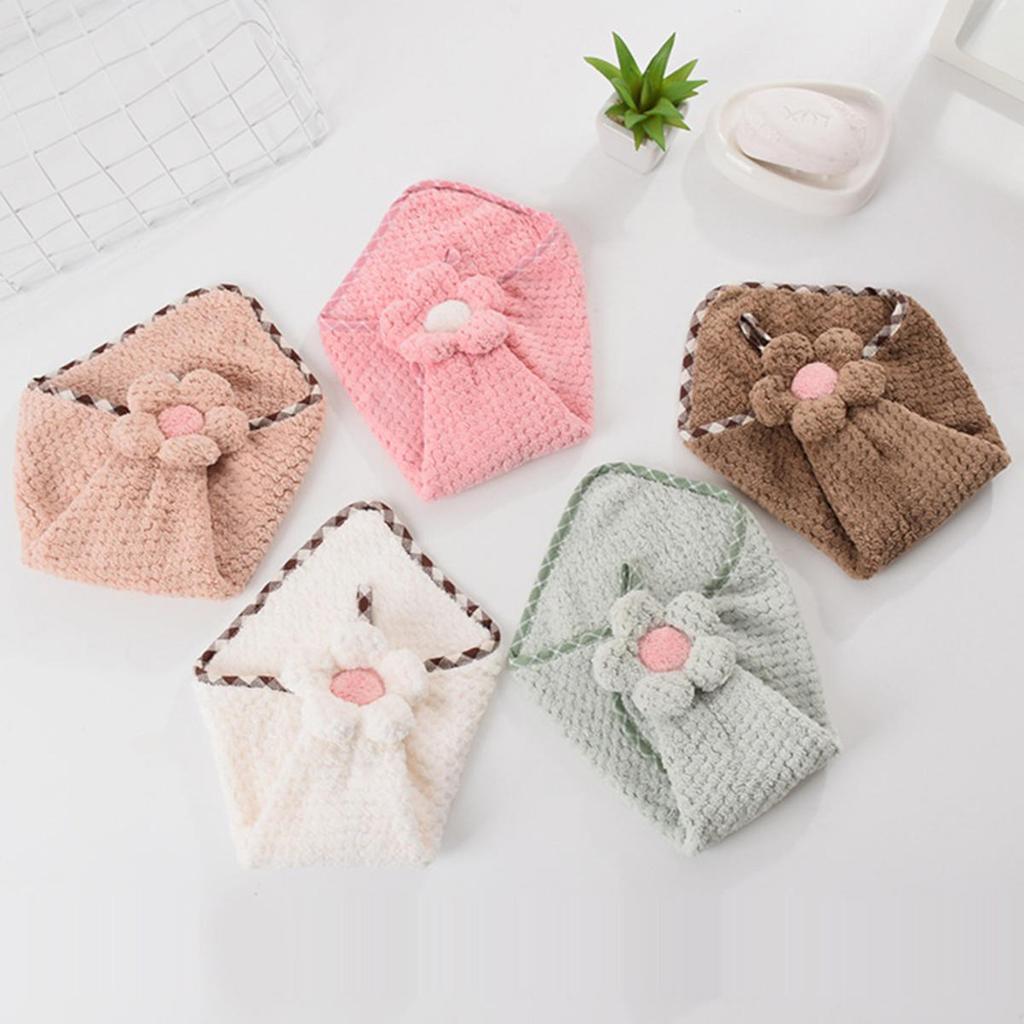 Hand Towel Coral Velvet  Grid Cartoon Hanging Style Bathroom Kitchen Dishwashing Thickened Absorbent Creative Cloth