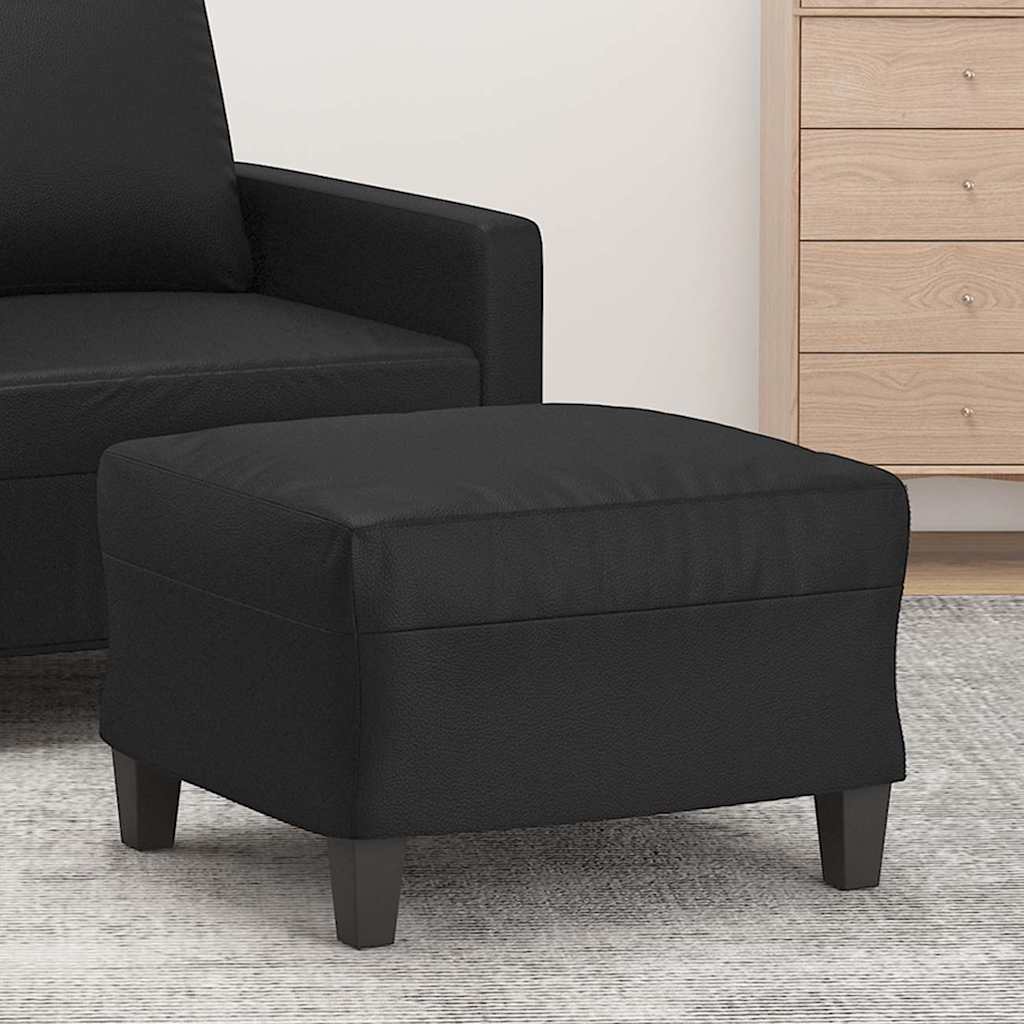 vidaXL Fußhocker Schwarz 60x50x41 cm Kunstleder schwarz