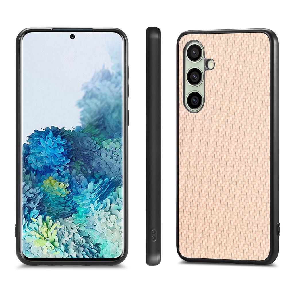 Pouzdro pro Samsung Galaxy A26 5G s texturou z uhlíkových vláken, PU+PC+TPU, zadní kryt pro telefon