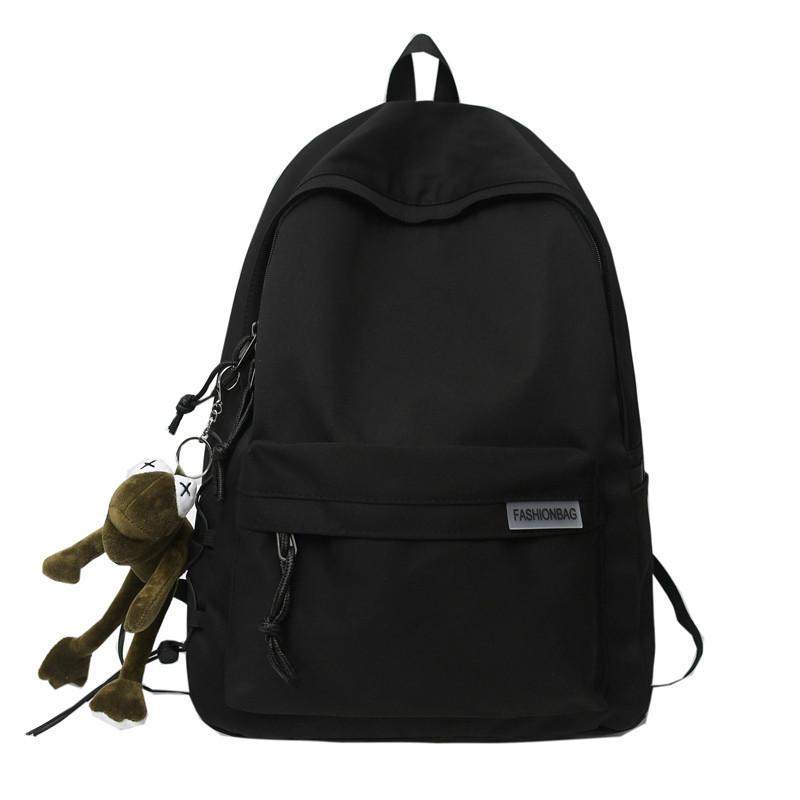 Schoolbag Backpack Wholesale Couple Simple Ins Solid Color Large Capacity Backpack Casual Wind College Student School Bag