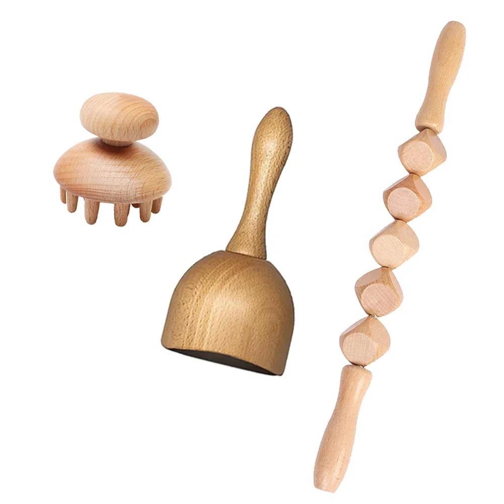 3pcs Maderoterapia Kit Complete Massager Mader Therapy Body Therapy Complete Professional Wood Massage Tools For Body Contour
