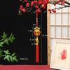Lunar New Year Lucky Hanging Ornament with Red Tassel Golden Charm Festive Portable Decor for Travel Hotel Room Spring Festival