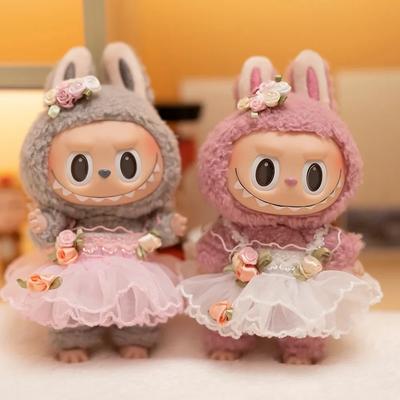 17cm Cute Mini Plush Doll's Clothes Outfit Accessories for Idol Dolls Rose Butterfly Wedding Dress DIY Girls Gift