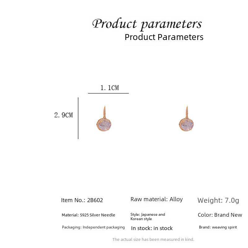 2024 Korejské náušnice z mědi s mikro-inkrustací zirkonem: Elegantní móda pro smetánku