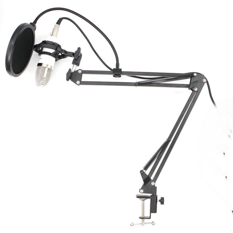 BM700 Large Diaphragm Condenser Microphone with External Sound Card for Computer Recording and MC Hosting