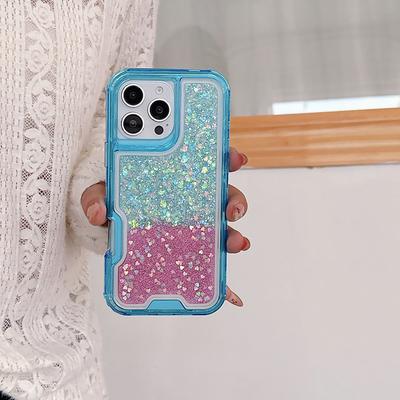 Three-proof Mobile Phone Case for IPhone16promax Colorful Three-in-one Glitter Glue Mobile Phone Case