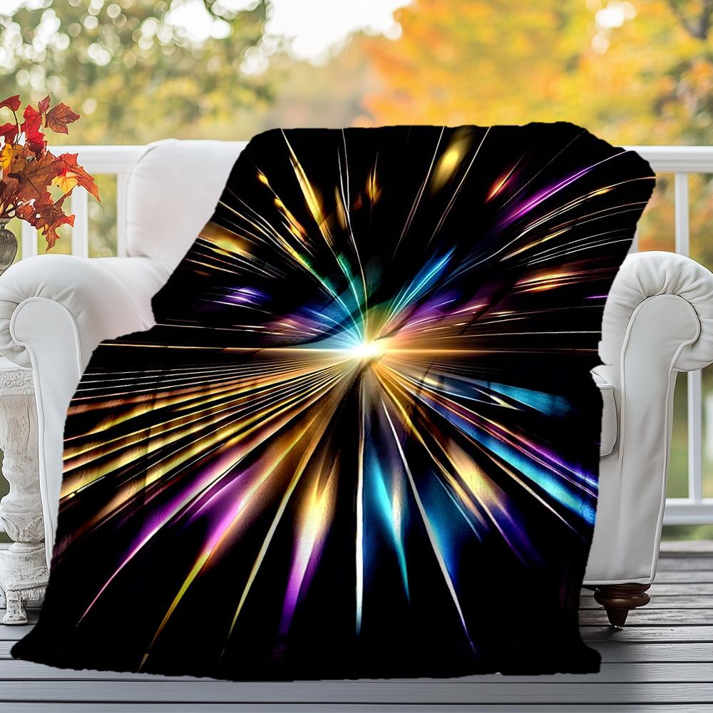 1PC LightburstOutdoor Flannel Blanket - Soft Plush Decor for Picnics, Camping, Bedroom, Playroom, Office, or Lunch Break 1274A