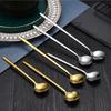 Stainless Steel Coffee Spoon Round for Head Spoon Korean Style Vintage Teaspoons