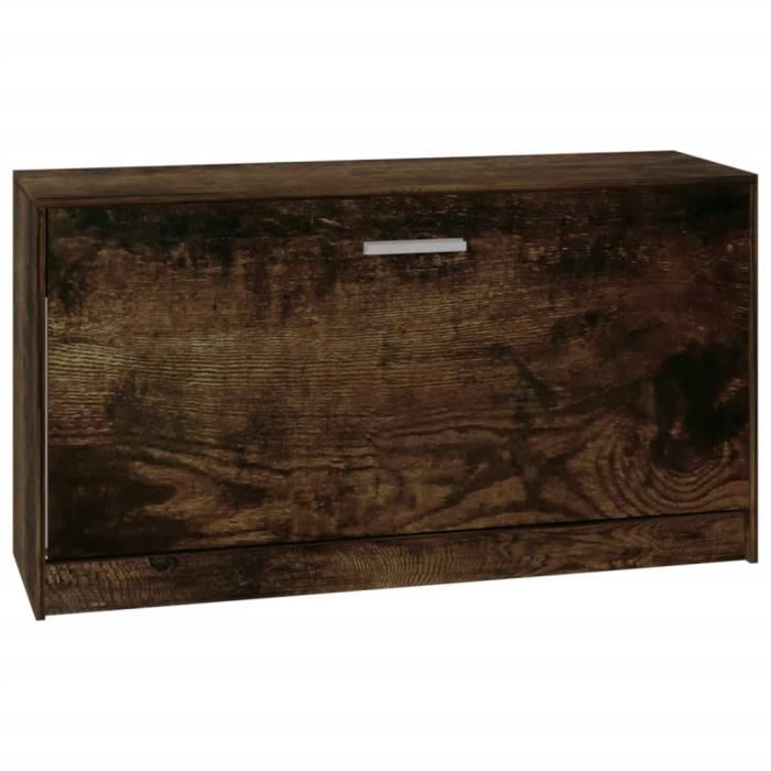 342644 vidaXL Banc à chaussures Chêne fumé 80x24x45 cm Bois d'ingénierie