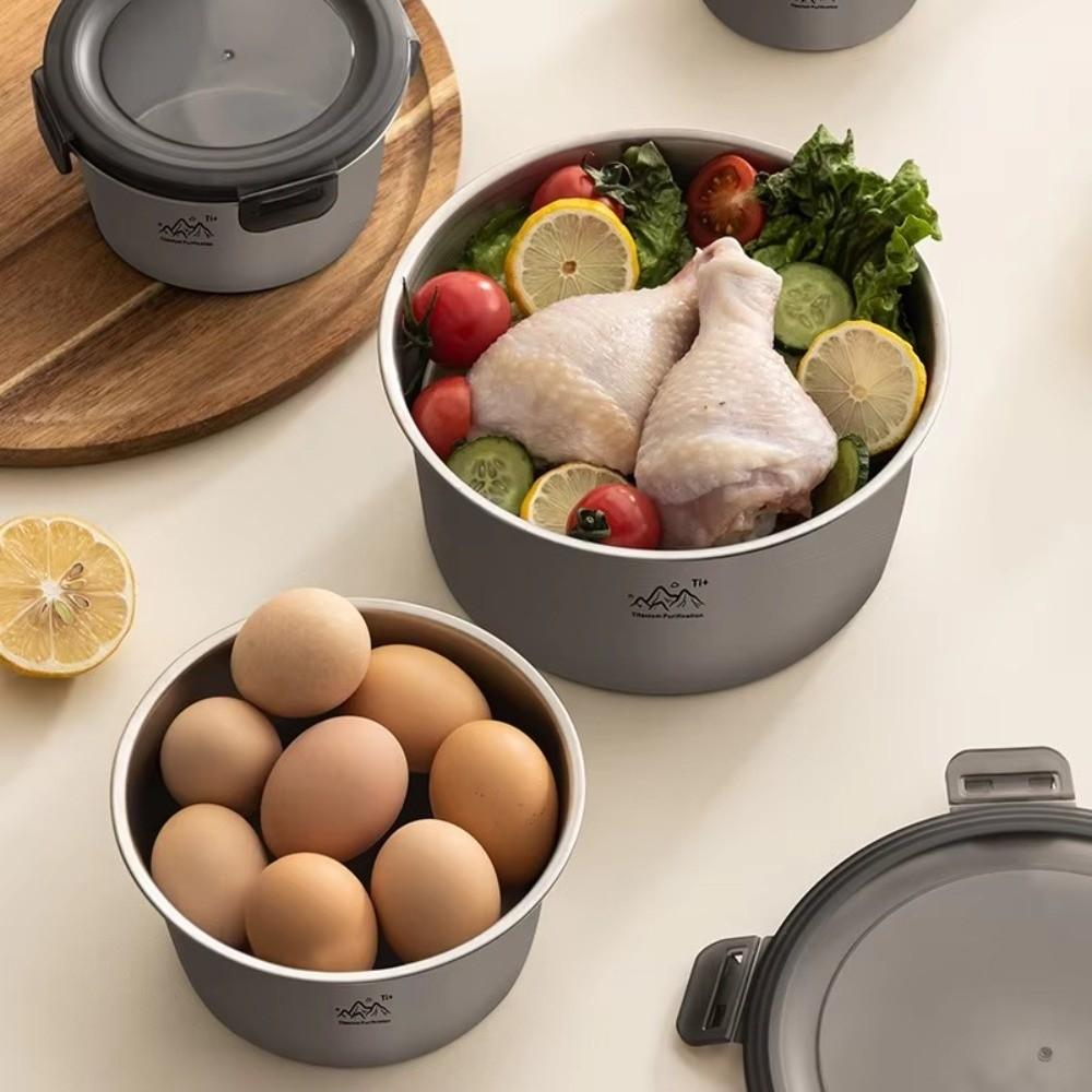 Round Food Storage Box 300-1100ml Fresh-Keeping Box Portable Camping Lunch Box Freezing & Heating