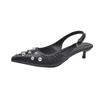 Baothead Low Heels Women Pointed Head Shallow Mouth Rivet Set Foot Soft Sole Anti-slip Wear-resistant Sandals