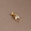 Einfache Mode Edelstahl Mond Sterne Herzen Blume Zirkon Runde Kugel Schraubstecker Ohrringe für Frauen Hip-Hop Schmuck Geschenke