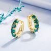 2026 Zircon Emerald Earrings Women's European and American Fashion Emerald Earrings 18k Gold Green Crystal Earrings