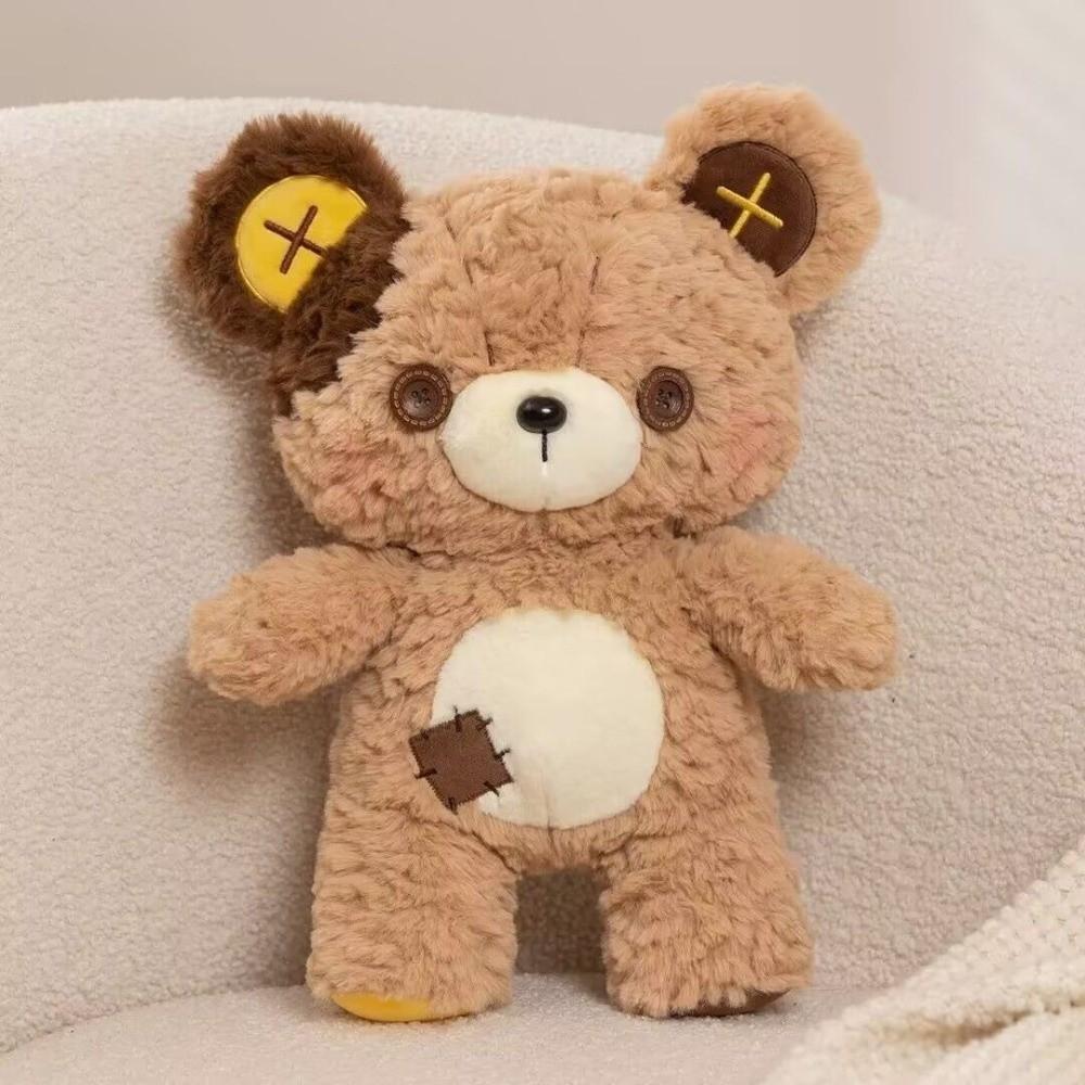 Soft Bear Plush Toy Stitched Button Ear Bear Stuffed Doll Button Bear Plush Doll Home Decor