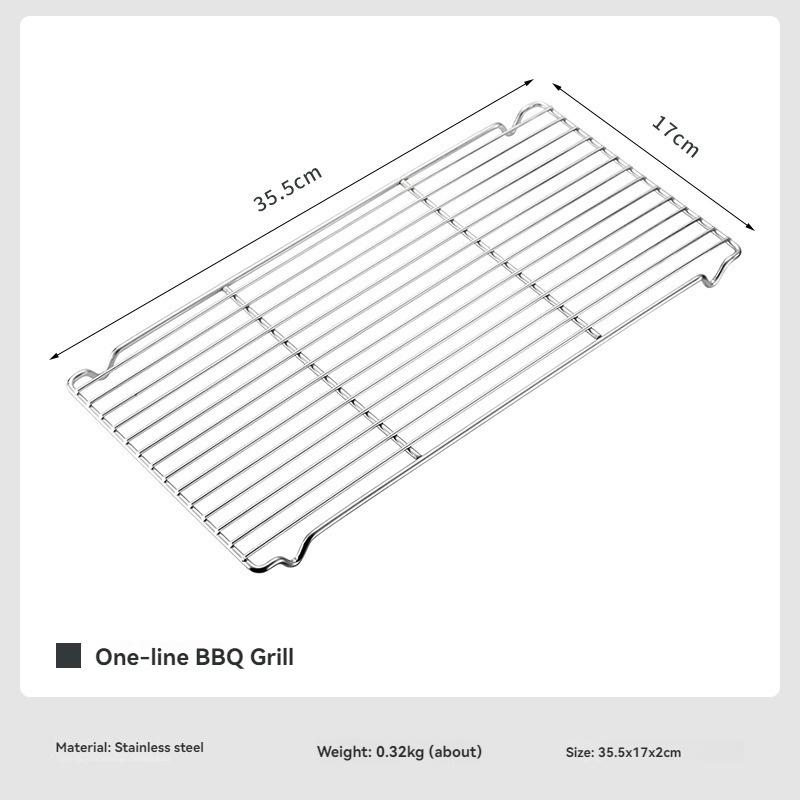 CAMPINGMOON BBQ Grill, Food-Grade 304 Stainless Steel BBQ Rack, Single-Line BBQ Grill Plate, Meat Grilling Rack, BBQ Grill Net