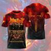 T-shirt Stampa 3D Band Judas Priest Uomo Donna Moda Girocollo Manica Corta Top Magliette Abbigliamento Musica Rock Hip Hop T-shirt Maschio