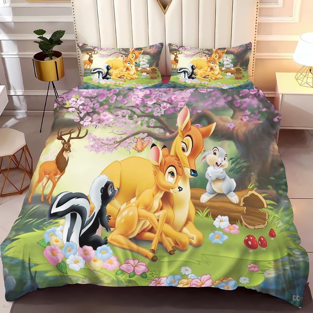 Bambi Anime Casa Camera da Letto Coperta Materiale in poliestere nordico adatto a bambini e adulti set da 3 pezzi