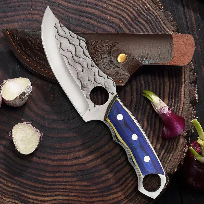 Stainless Steel Kitchen Knife Outddor Camping Knives Handmade Forged Boning Knife Meat Cleaver Fish Knife Cooking Knife