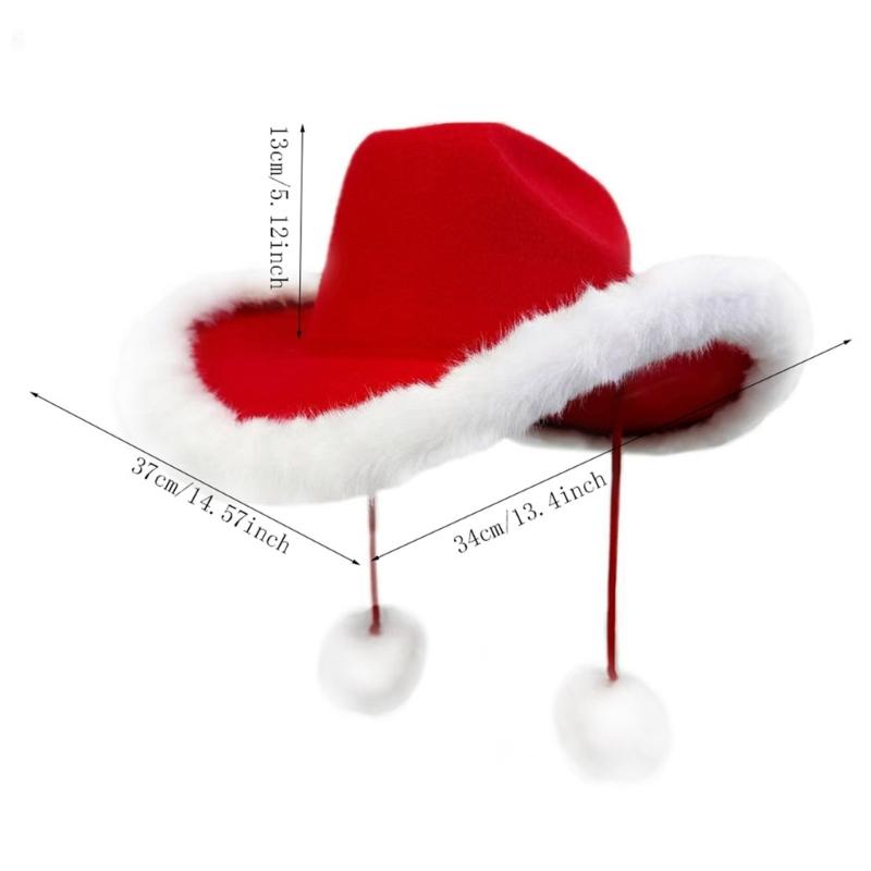Christmas Western Styles Fringed Cowboy Hats Fashion Cosplay Accessory For Outdoor Event And Costume Parties