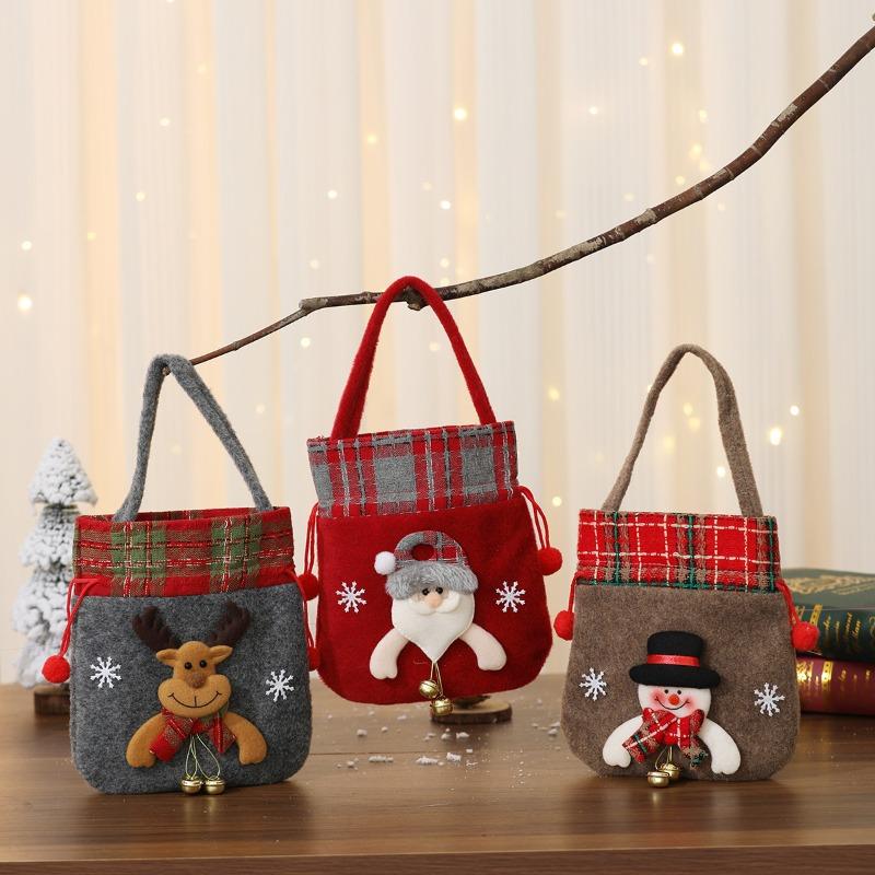 Christmas Gift Bags, Tote Bags with Bells, Old Man Apple Bags, Christmas Children's Gift Bags