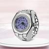 Fashion Mini Quartz Watch Clock Finger Rings for Men Women Elastic Strap Punk Gothic Couple Roman Ring Jewelry Gift