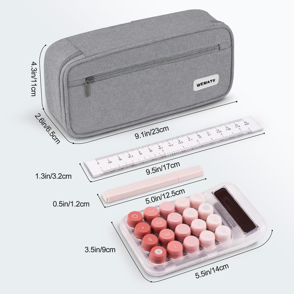 WEMATE Large Capacity Pencil Stylish Zippered Pen Powerful Organization and Gadget Storage Business for Elementary School High School and College