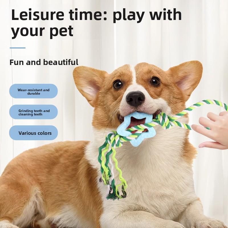 Pet Toy Cotton Rope, Star-shaped Drawstring, Wear-resistant Teeth Knot, Training, Self-entertaining and Boring Dog Toy