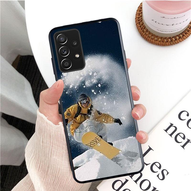 Snö Die Skidåkning Snowboard Sport Mobilskal för Samsung Galaxy A13 A22 A12 A32 A71 A11 A21S A33 A52 A72 A51 A50 A70 A31 M31