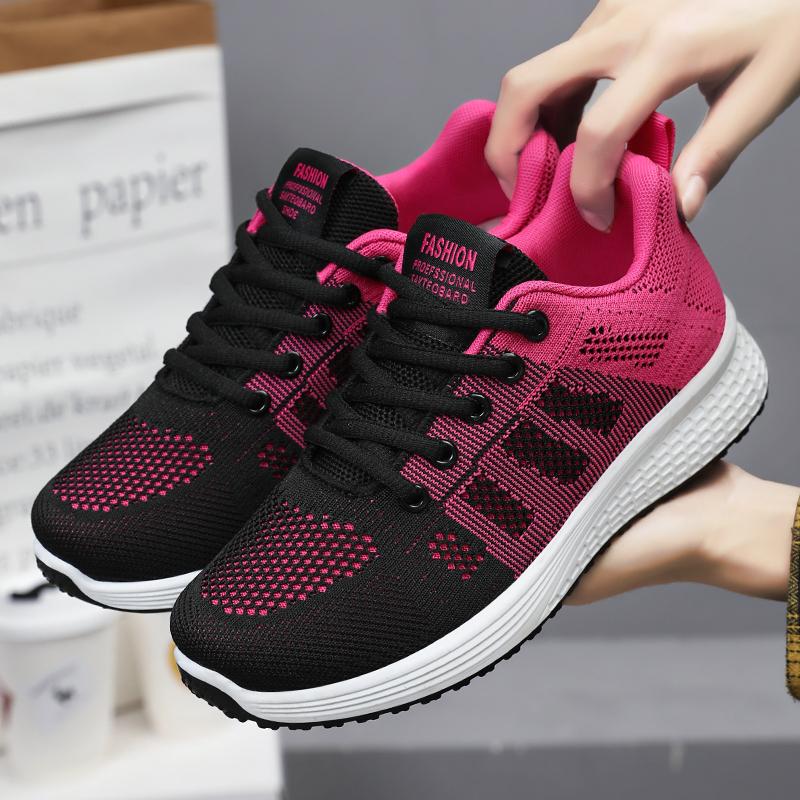

Fashion Women s Sneaker New Fashion Breathable Trainers Comfortable Sneakers Mesh Fabric Lace Up Women s Tennis Shoes For Women 41