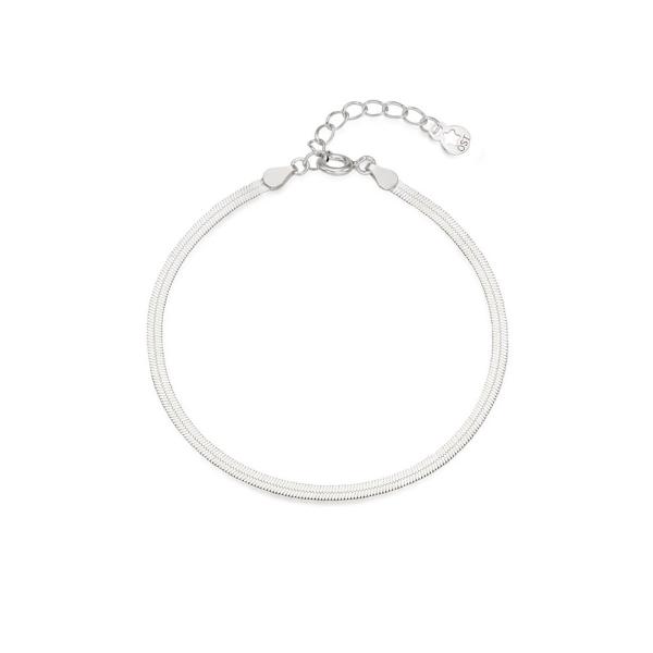 Ost Flat Snake 925 Silver Chain Anklet Ota124703N