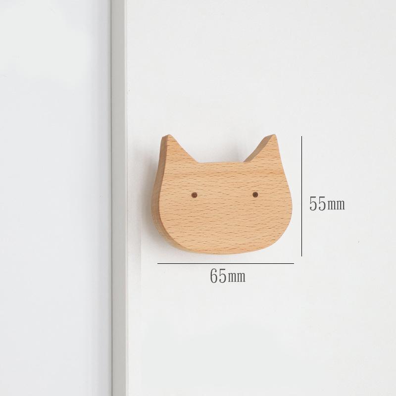 WV Wooden Door Handles Animal Wood Furniture Handles for Cabinets Dressers Drawers Door Knobs Kitchen Cupboard Wardrobe Pulls