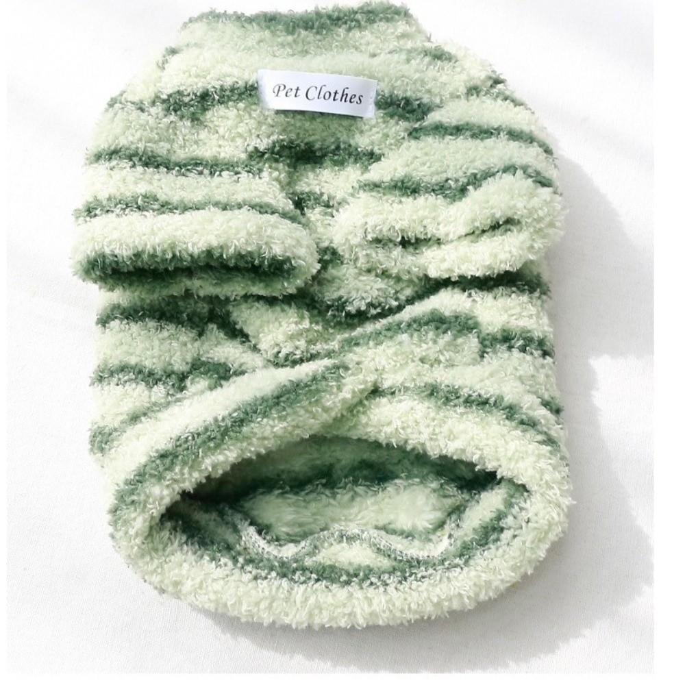 Winter Dog Warm Clothes Stripes Plush Dogs Coat Fashion Pet Clothes Cat