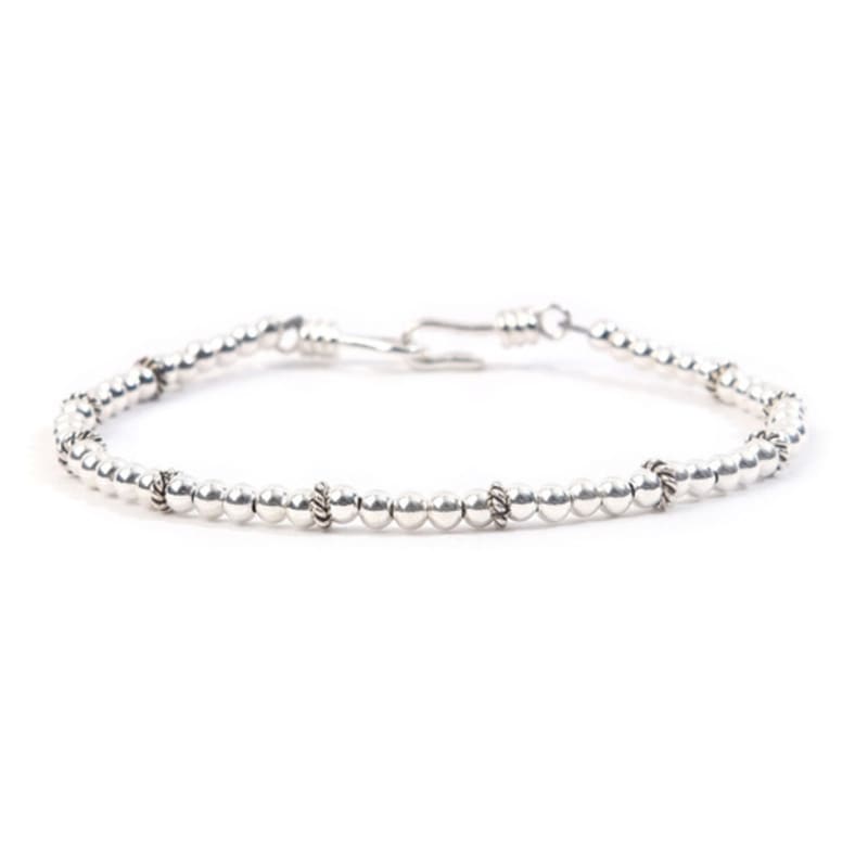 SEWNSWEN SILVER SLIM MIXED BEADS BRACELET