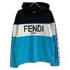 FENDI FAF661 AN5W Black x White x Blue Logo Sweat Parka tops M Black x white x blueUsed