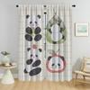 Cute Panda Curtains Child Room Halloween Decoration Living Room Curtain Home Interior Curtains for Camera Shades Partition Panel