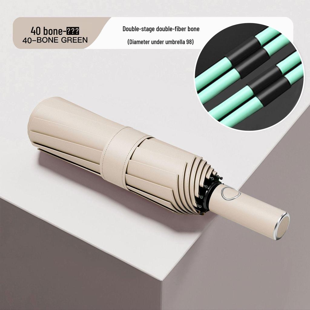 Men's High-End Automatic Folding Umbrella, UV Protection & Rainproof, Customizable for Business and Sunshade.