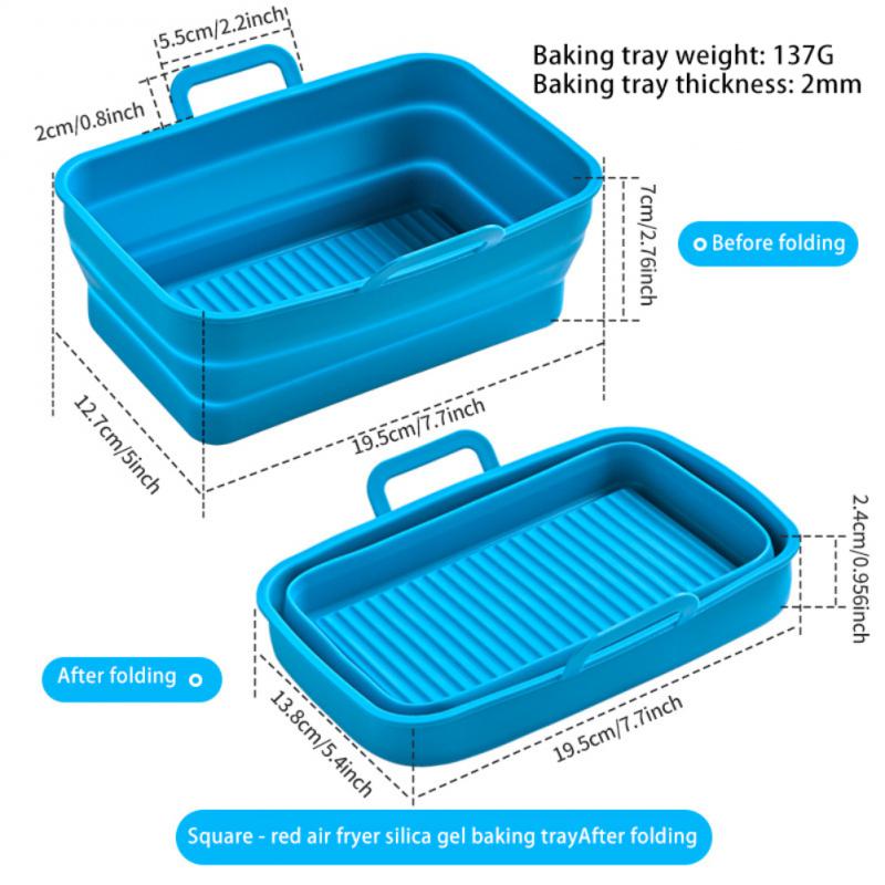 Liner Basket Replacement Reusable Square Replace Foldable For Cake Baking Cooking Pizza Kitchen Accessories Basket Mat Airfryer
