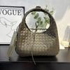 Original Leather Women's Bag 2025 New Style Lambskin Woven Fashionable Armpit One-shoulder Handbag Casual Tote