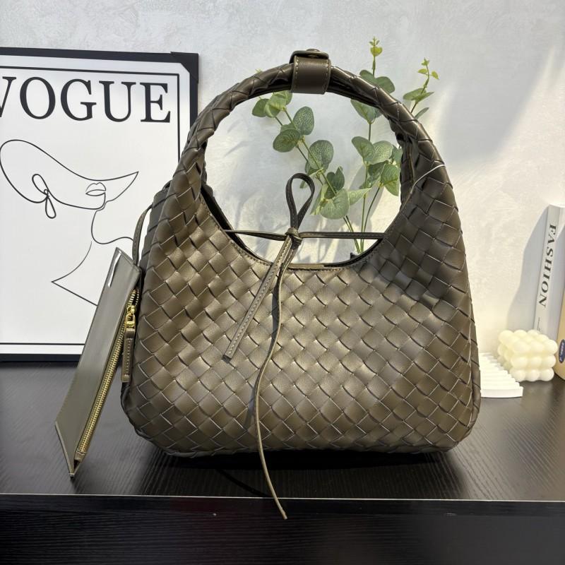 Original Leather Women's Bag 2025 New Style Lambskin Woven Fashionable Armpit One-shoulder Handbag Casual Tote