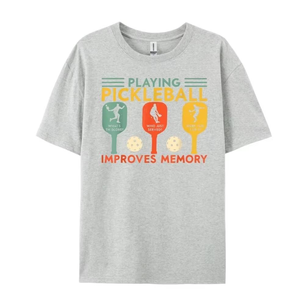 2026 New Playing Pickleball Improves Memory Funny Pickleball Player Graphic Tshirt Unisex Unisex Humor Vintage Tshirts Unisexs Tee